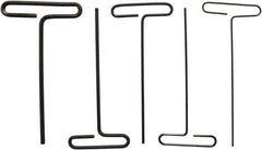Bondhus - 5 Piece Loop T-Handle Hex Key Set - Hex Range 2.5 to 6mm, 6" OAL, Protanium High Torque Steel - Apex Tool & Supply