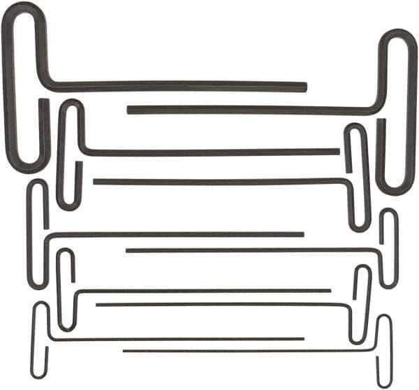 Bondhus - 10 Piece Loop T-Handle Hex Key Set - Hex Range 3/32 to 3/8", 9" OAL, Protanium High Torque Steel - Apex Tool & Supply