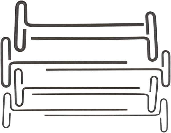 Bondhus - 8 Piece Loop T-Handle Hex Key Set - Hex Range 2 to 10mm, 9" OAL, Protanium High Torque Steel - Apex Tool & Supply