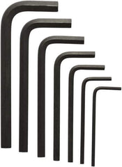 Bondhus - 7 Piece L-Key Ball End Hex Key Set - Hex Range 5/64 to 1/4", 6-1/2" OAL, Protanium High Torque Steel - Apex Tool & Supply