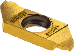 Iscar - SCIR22100 IC1008 Grade, 0.0394" Cutting Width, Carbide Cutoff Insert - 16° Right Hand Lead Angle, TiAlN/TiN Coated, Single End - Apex Tool & Supply