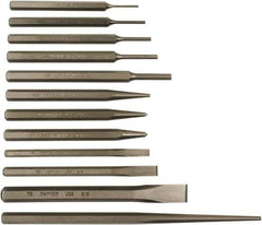 Mayhew - 12 Piece Punch & Chisel Set - 1/4 to 5/8" Chisel, 1/8 to 3/8" Punch, Hex Shank - Apex Tool & Supply