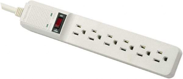 FELLOWES - 6 Outlets, 120 Volts, 15 Amps, 15' Cord, Surge Power Outlet Strip - Floor Mount, 5-15R NEMA Configuration - Apex Tool & Supply