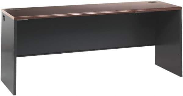Hon - Steel-Reinforced High-Pressure Laminate/Metal Desk Shell - 60" Wide x 30" Deep x 29" High, Mahogany/Charcoal - Apex Tool & Supply