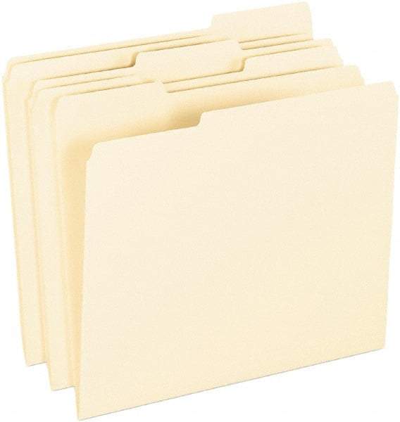 Pendaflex - 8-1/2 x 11", Letter Size, Manila, File Folders with Top Tab - 11 Point Stock, 1/3 Tab Cut Location - Apex Tool & Supply