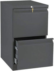 Hon - 15" Wide x 28" High x 19-7/8" Deep, 2 Drawer Mobile Pedestal - Steel, Charcoal - Apex Tool & Supply