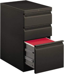 Hon - 15" Wide x 28" High x 22-7/8" Deep, 3 Drawer Mobile Pedestal - Steel, Charcoal - Apex Tool & Supply