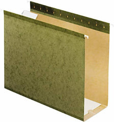 Pendaflex - 8-1/2 x 11", Letter Size, Standard Green, Hanging File Folders with Box Bottom - 11 Point Stock, 1/5 Tab Cut Location - Apex Tool & Supply