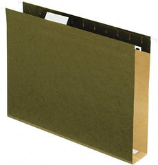 Pendaflex - 8-1/2 x 11", Letter Size, Standard Green, Hanging File Folders with Box Bottom - 11 Point Stock, 1/5 Tab Cut Location - Apex Tool & Supply