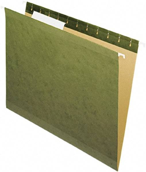 Pendaflex - 8-1/2 x 11", Letter Size, Standard Green, Standard Hanging File Folders - 11 Point Stock - Apex Tool & Supply