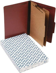 Pendaflex - 8-1/2 x 14", Legal, Red, Classification Folders with Top Tab Fastener - 11 Point Stock, 2/5 Tab Cut Location - Apex Tool & Supply