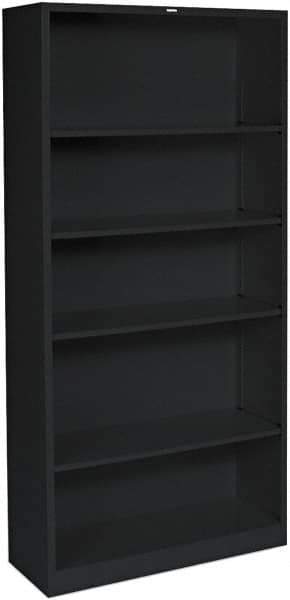 Hon - 6 Shelf, 72" High x 36" Wide Bookcase - 14.19" Deep, Wood Veneer, Medium Oak - Apex Tool & Supply