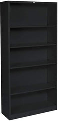 Hon - 6 Shelf, 72" High x 36" Wide Bookcase - 14.19" Deep, Wood Veneer, Medium Oak - Apex Tool & Supply