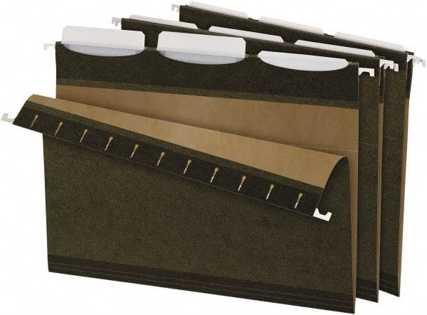 Pendaflex - 8-1/2 x 11", Letter Size, Standard Green, Standard Hanging File Folders - 11 Point Stock, 1/3 Tab Cut Location - Apex Tool & Supply