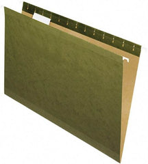 Pendaflex - 8-1/2 x 14", Legal, Standard Green, Standard Hanging File Folders - 11 Point Stock, 1/5 Tab Cut Location - Apex Tool & Supply