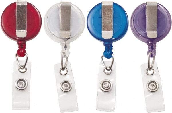 ADVANTUS - 30 Inch Long, Retractable ID Holder Strap - Assorted Colors, 4 Pack - Apex Tool & Supply