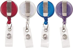 ADVANTUS - 30 Inch Long, Retractable ID Holder Strap - Assorted Colors, 4 Pack - Apex Tool & Supply
