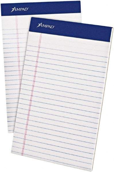 AMPAD - 50 Sheet, 5 x 8", Jr. Legal (Style) Writing Pad - White - Apex Tool & Supply