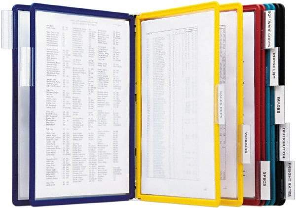 DURABLE - 10" Wide x 14.1667" Deep x 3-1/2" High, 10 Compartments, Metal Catalog Reference Racks - Black/Blue/Green/Red/Yellow - Apex Tool & Supply