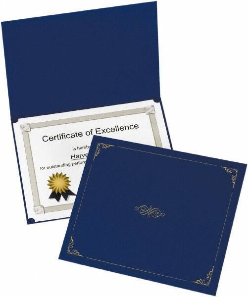 OXFORD - 5 Piece Dark Blue Document Holders-Certificate/Document - 9-3/4" High x 12-1/2" Wide - Apex Tool & Supply