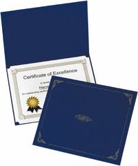 OXFORD - 5 Piece Dark Blue Document Holders-Certificate/Document - 9-3/4" High x 12-1/2" Wide - Apex Tool & Supply