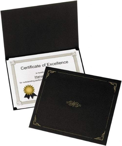 OXFORD - 5 Piece Black Document Holders-Certificate/Document - 9-3/4" High x 12-1/2" Wide - Apex Tool & Supply
