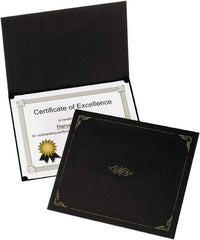 OXFORD - 5 Piece Black Document Holders-Certificate/Document - 9-3/4" High x 12-1/2" Wide - Apex Tool & Supply