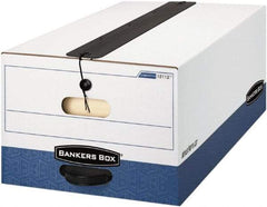 BANKERS BOX - 1 Compartment, 15 Inch Wide x 24 Inch Deep x 10 Inch High, File Storage Box - Paper, White and Blue - Apex Tool & Supply