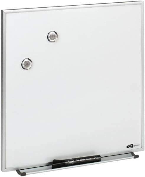 Quartet - 16" High x 16" Wide Enameled Steel Magnetic Marker Board - Aluminum Frame, 1-1/4" Deep, Includes Accessory Tray/Rail, One Dry-Erase Marker & Magnets & Mounting Kit - Apex Tool & Supply