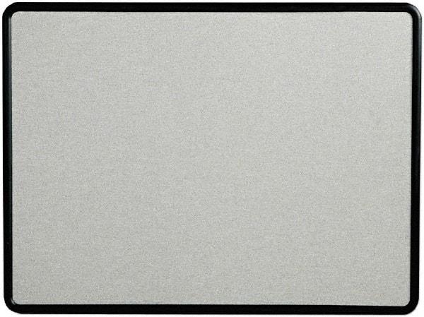 Quartet - 48" Wide x 36" High Open Cork Bulletin Board - Fabric, Gray - Apex Tool & Supply