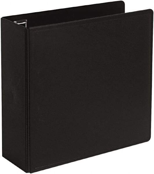 Cardinal - 4" Sheet Capacity, 8-1/2 x 11", Non-View Ring Binder - Vinyl, Black - Apex Tool & Supply