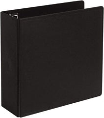 Cardinal - 4" Sheet Capacity, 8-1/2 x 11", Non-View Ring Binder - Vinyl, Black - Apex Tool & Supply