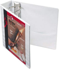 Cardinal - 3" Sheet Capacity, 8-1/2 x 11", View Ring Binder - Vinyl, White - Apex Tool & Supply