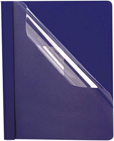OXFORD - 8-1/2" Long x 11" Wide 3 Fasteners Report Cover - Blue - Apex Tool & Supply