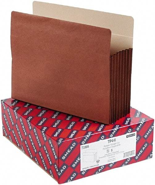 Samsill - 8-1/2 x 11", Letter Size, Manila/Redrope, Expandable File Folders with Drop Front & Top Tab Pocket - 11 Point Stock, Straight Tab Cut Location - Apex Tool & Supply