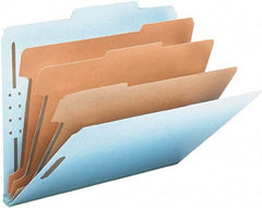Samsill - 8-1/2 x 11", Letter Size, Blue, Classification Folders with Top Tab Fastener - 11 Point Stock, 2/5 Tab Cut Location - Apex Tool & Supply