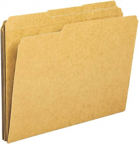 Samsill - 8-1/2 x 11", Letter Size, Kraft, File Folders with Top Tab - 11 Point Stock, 1/3 Tab Cut Location - Apex Tool & Supply