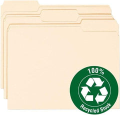 Samsill - 8-1/2 x 11", Letter Size, Manila, File Folders with Top Tab - 11 Point Stock, 1/3 Tab Cut Location - Apex Tool & Supply
