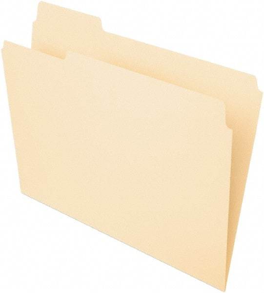 Pendaflex - 8-1/2 x 11", Letter Size, Manila, File Folders with Top Tab - 11 Point Stock, 1/3 Tab Cut Location - Apex Tool & Supply