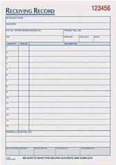 TOPS - 50 Sheet, 5-1/2 x 7-7/8", Receiving Record Book - White - Apex Tool & Supply