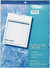 TOPS - 50 Sheet, 8-3/8 x 10-3/16", Purchase Order Book - White - Apex Tool & Supply