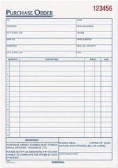 TOPS - 50 Sheet, 5-9/16 x 7-15/16", Purchase Order Book - White - Apex Tool & Supply
