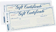 REDIFORM - 25 Sheet, 8-1/2 x 3-2/3", Gift Certificates - White - Apex Tool & Supply