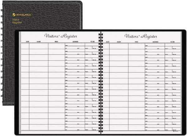AT-A-GLANCE - 60 Sheet, 8-1/2 x 11", Register Book - Black - Apex Tool & Supply