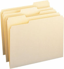 Samsill - 8-1/2 x 11", Letter Size, Manila, File Folders with Top Tab - 11 Point Stock, 1/3 Tab Cut Location - Apex Tool & Supply