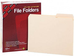 Samsill - 8-1/2 x 11", Letter Size, Manila, File Folders with Top Tab - 11 Point Stock, 2/5 Tab Cut Location - Apex Tool & Supply