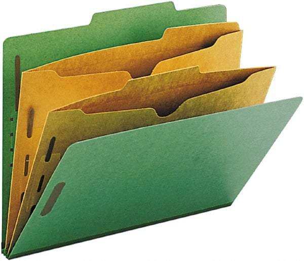 Samsill - 8-1/2 x 11", Letter Size, Blue, Classification Folders with Top Tab Fastener - 11 Point Stock, 2/5 Tab Cut Location - Apex Tool & Supply