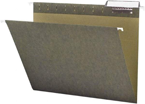 Samsill - 8-1/2 x 11", Letter Size, Standard Green, Expanding Hanging File Holder - 11 Point Stock, 1/3 Tab Cut Location - Apex Tool & Supply