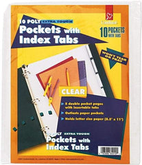 Cardinal - 11 x 8 1/2" 3-Hole Punched, Binder Pockets Divider - White Tabs, Clear Folder - Apex Tool & Supply