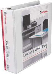 UNIVERSAL - 2" Sheet Capacity, 11 x 8-1/2", View Ring Binder - Vinyl, White - Apex Tool & Supply